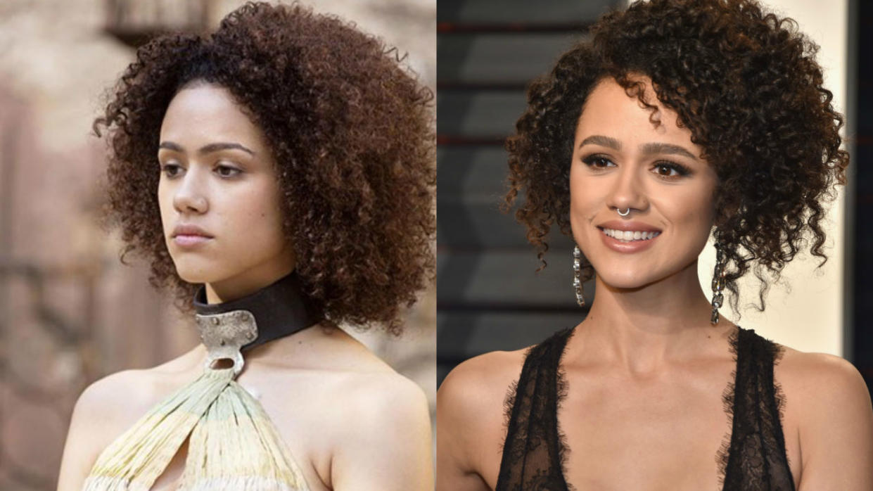 Nathalie Emmanuel brought “Game of Thrones” glam to the Vanity Fair Oscars party