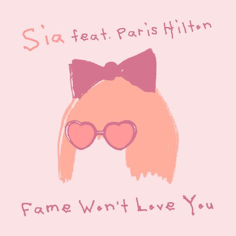 <p>Courtesy of Sia</p> Sia and Paris Hilton "Fame Won't Love You" Single Cover