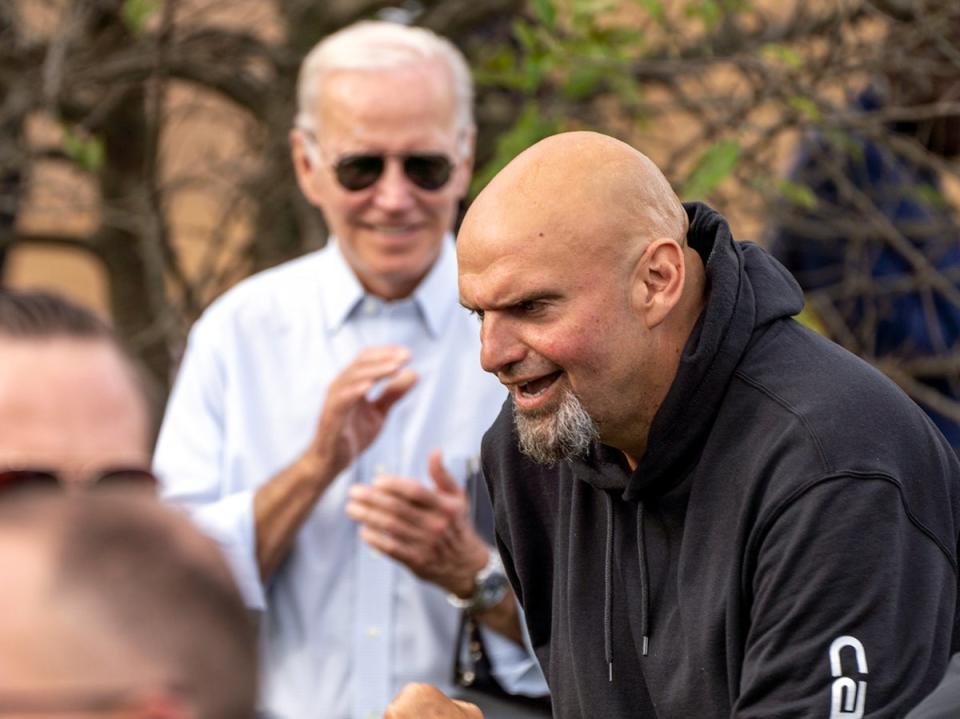 John Fetterman recently appeared at an event with Joe Biden (AP)