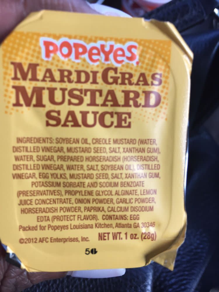 Popeyes Mardi Gras mustard