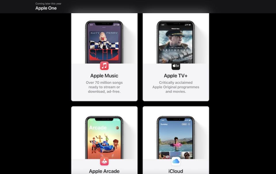 The Apple One subscription plan bundles Apple’s services in one affordable package. — Screenshot of Apple website