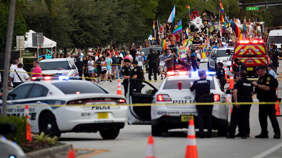 A truck drove through the crowd at The Stonewall Pride Parade and Street Festival in Florida, killing one person. Source: AP