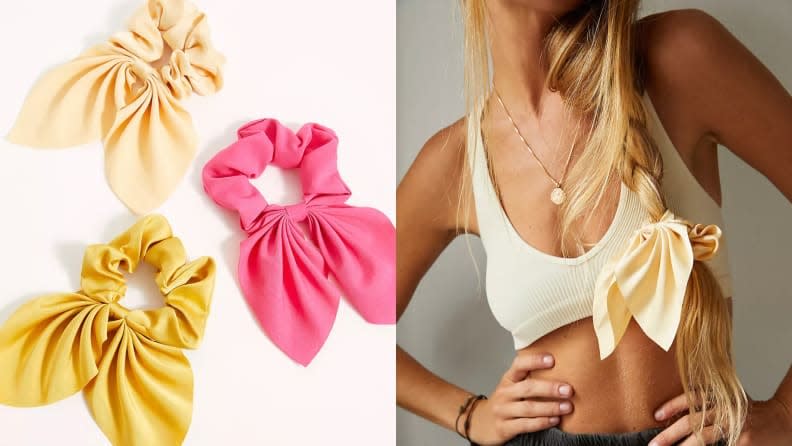 Skip the extra step of tying a bow in your hair by achieving the look with this best-selling bow scrunchie.