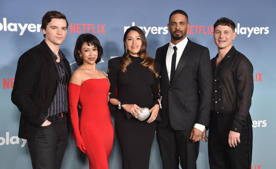 Joel Courtney, Liza Koshy, Gina Rodriguez, Damon Wayans Jr. and Augustus Prew at the Los Angeles premiere of 