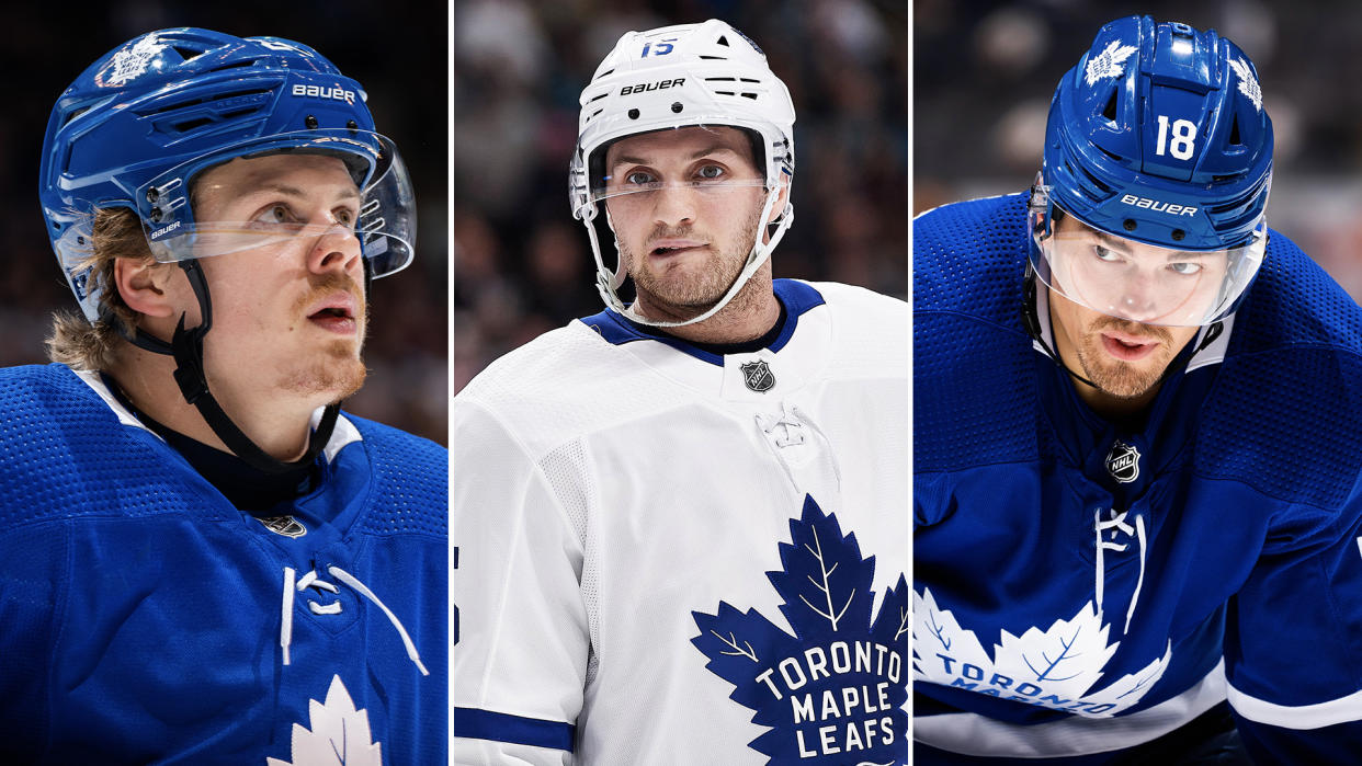 Kasperi Kapanen, Alexander Kerfoot and Andreas Johnsson are the Leafs' most obvious trade chips heading into the offseason. (Getty Images) 