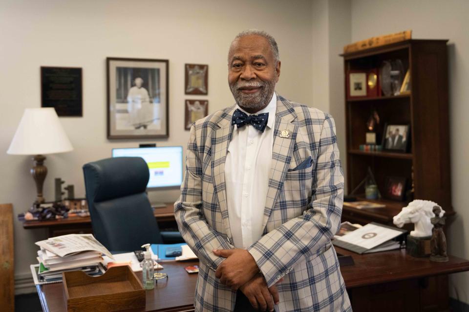 Sen. Gerald Neal, D-Louisville, in his office in the Kentucky Capitol Annex on Monday, April 15, 2024.