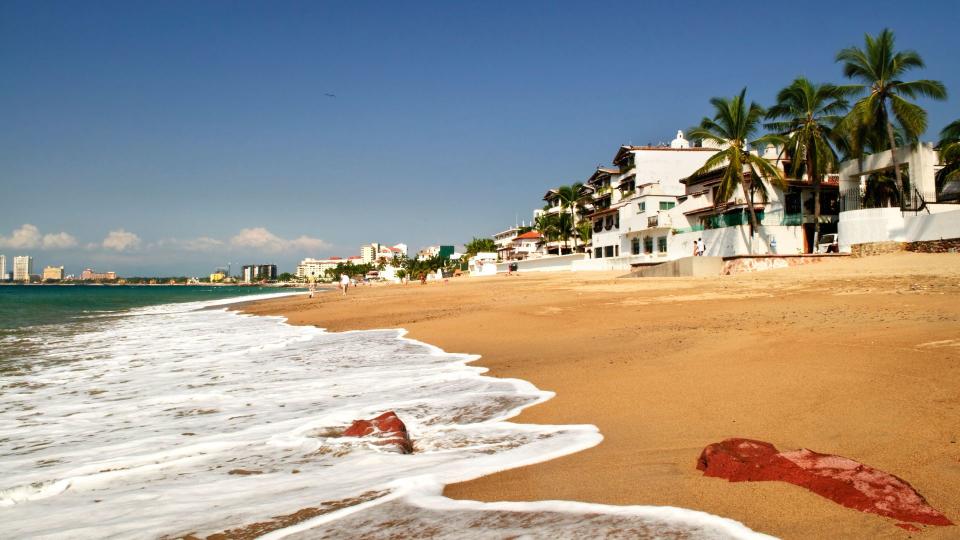 A beach in Puerto Vallarta beach on Pacific coast of Mexico