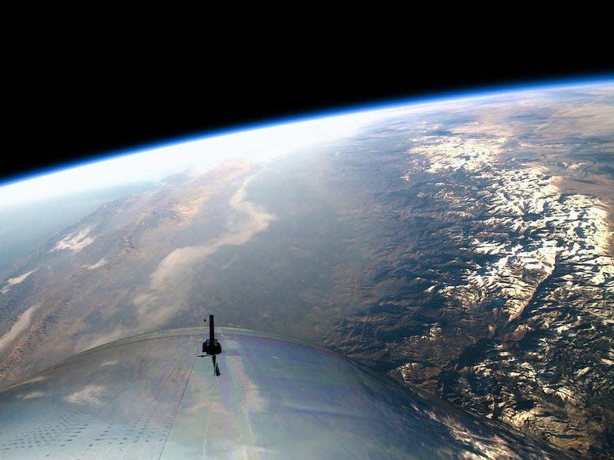 View of Sierra Nevadas from Virgin Galactic.