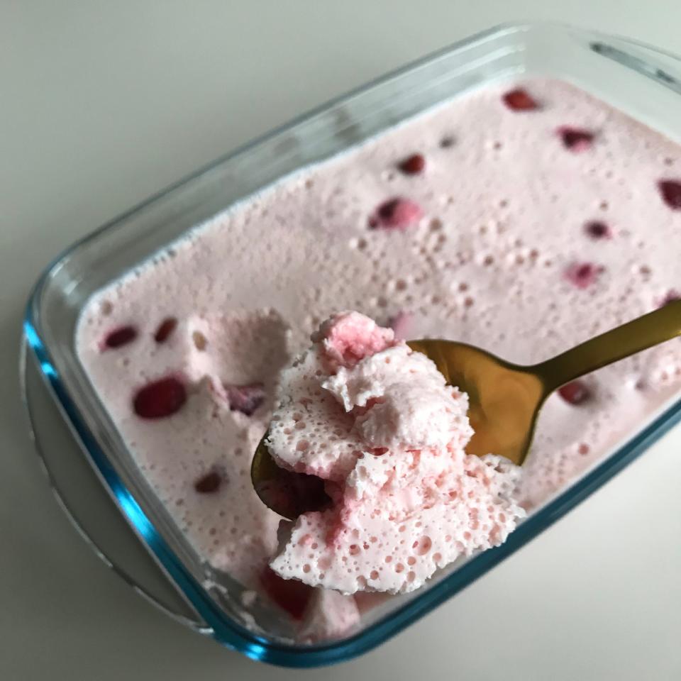 Berry cottage cheese mousse.
