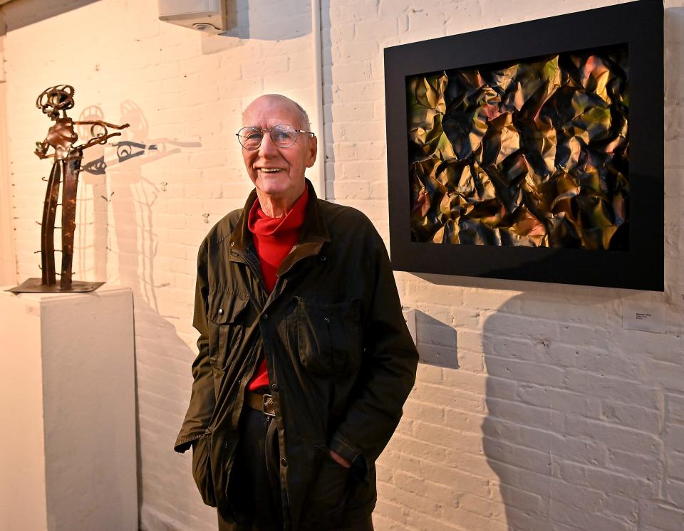 "AURA" exhibit artist Ted Lilley of Shrewsbury with 'Goldrush' at The White Room.