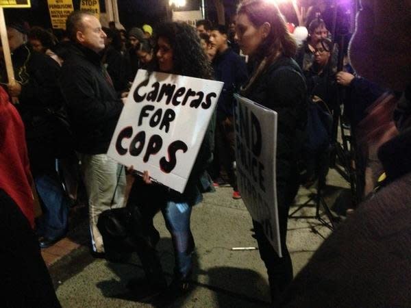 People protest in New Haven, Connecticut on November 25th, 2014