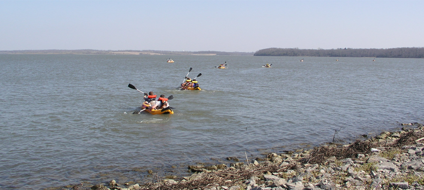 Various paddle sports are enjoyed at Hillsdale State Park located between Spring Hill and Paola.