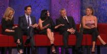 Although Matthew Perry was unable to attend, absent while on a stint in London for his play <em>The End of Longing</em>, the rest of the <i>Friends</i> cast reunited for NBC’s <a href="https://ew.com/article/2016/02/11/friends-reunion-photos/" rel="nofollow noopener" target="_blank" data-ylk="slk:Must-See TV: An All-Star Tribute to James Burrows;elm:context_link;itc:0;sec:content-canvas" class="link "><i>Must-See TV: An All-Star Tribute to James Burrows</i></a>, to honor the legendary director of their sitcom (and many more), for directing his 1,000th episode of television.