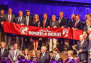 Ex-Presidents George W. Bush and Jimmy Carter (above) were present for the grand opening.