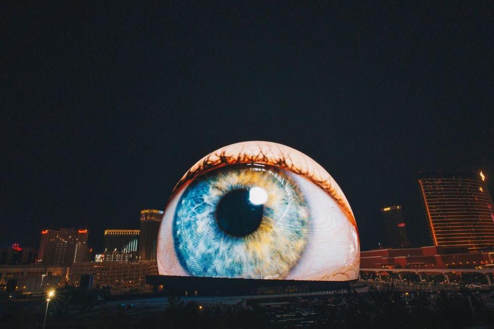 Sphere Las Vegas looks out over Sin City