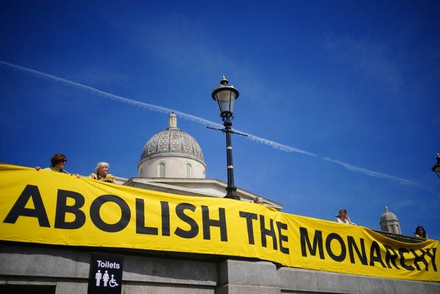 Protesters from Republic in Trafalgar Square