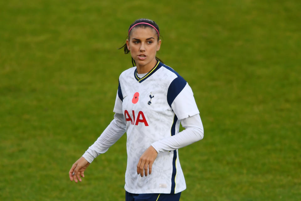 Almost two months after signing with Spurs, Alex Morgan made her FA Women's Super League debut. (Alex Davidson/Getty Images)