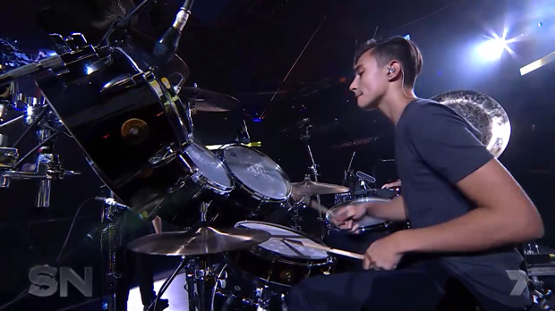 Phil Collins' son Nick, 15, on the drums