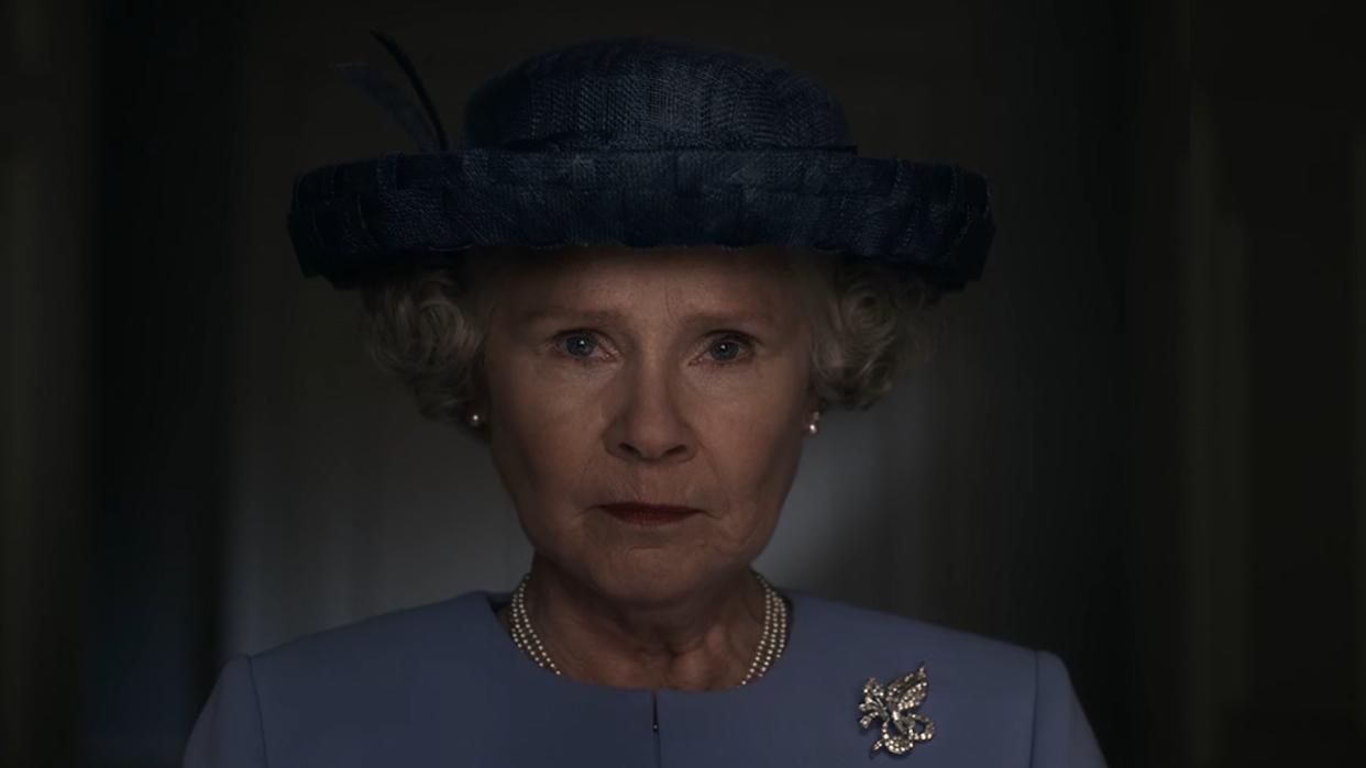  Imelda Staunton as Queen Elizabeth II/Kate and William in The Crown season 6. 