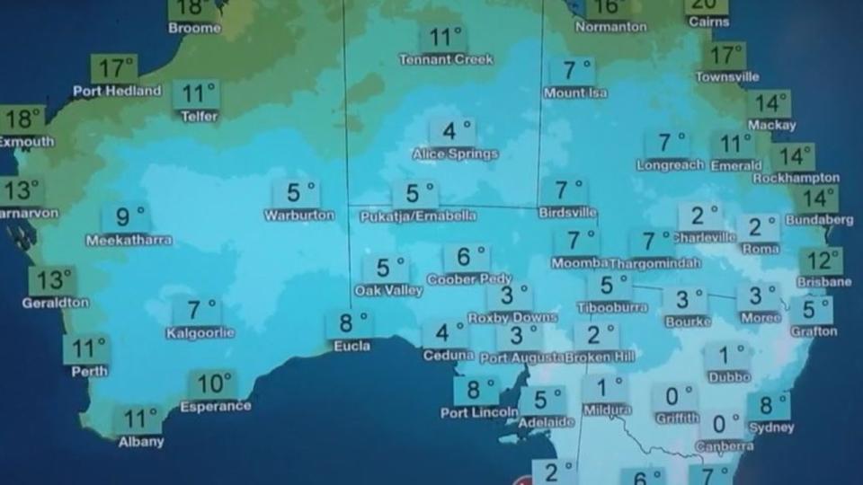 Temperature forecast for the weekend. Picture: Bureau of Meteorolgy