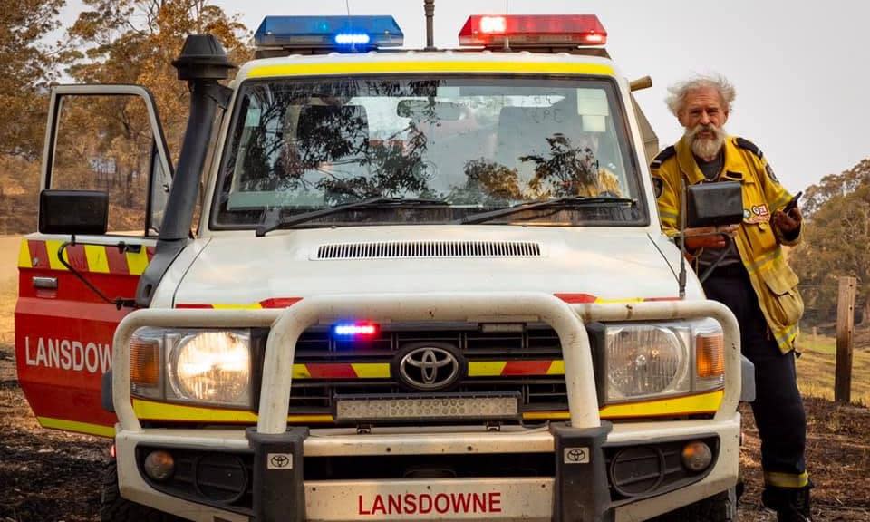 Alastair Breingan, one of Australia’s 70,000 volunteer firefighters, during fires on the mid-north coast in November.