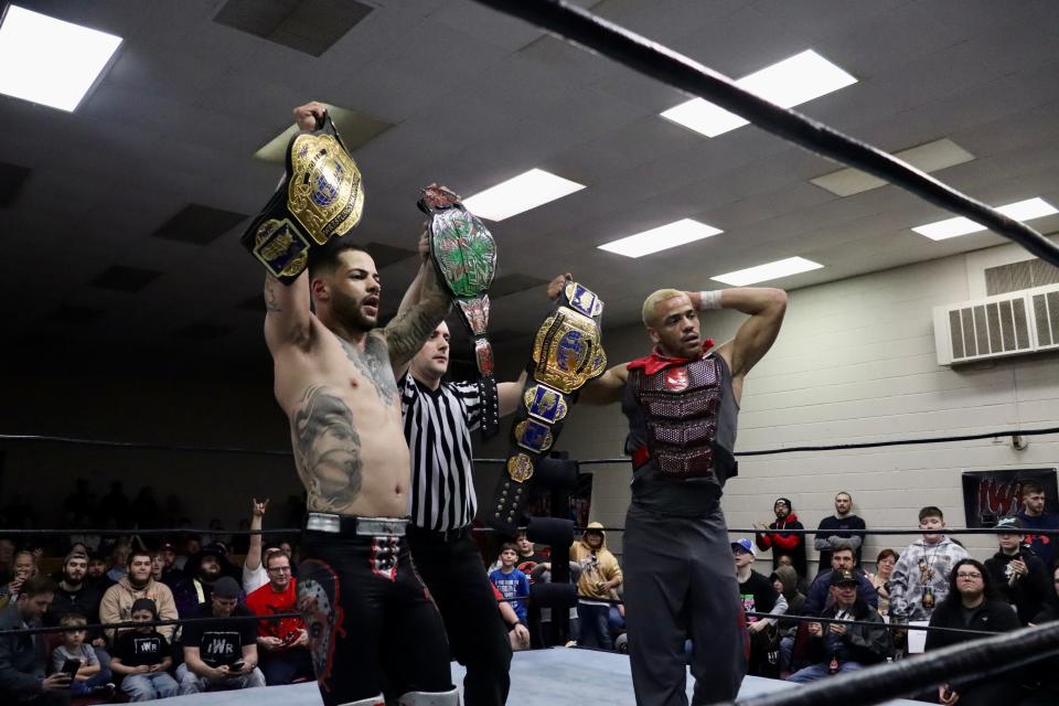 In a triple threat match at IWR-19 Royalty Reignz, IWR Tag Champs The Rascalz, Trey Miguel and Myron Reed retained their IWR World Tag Team titles.