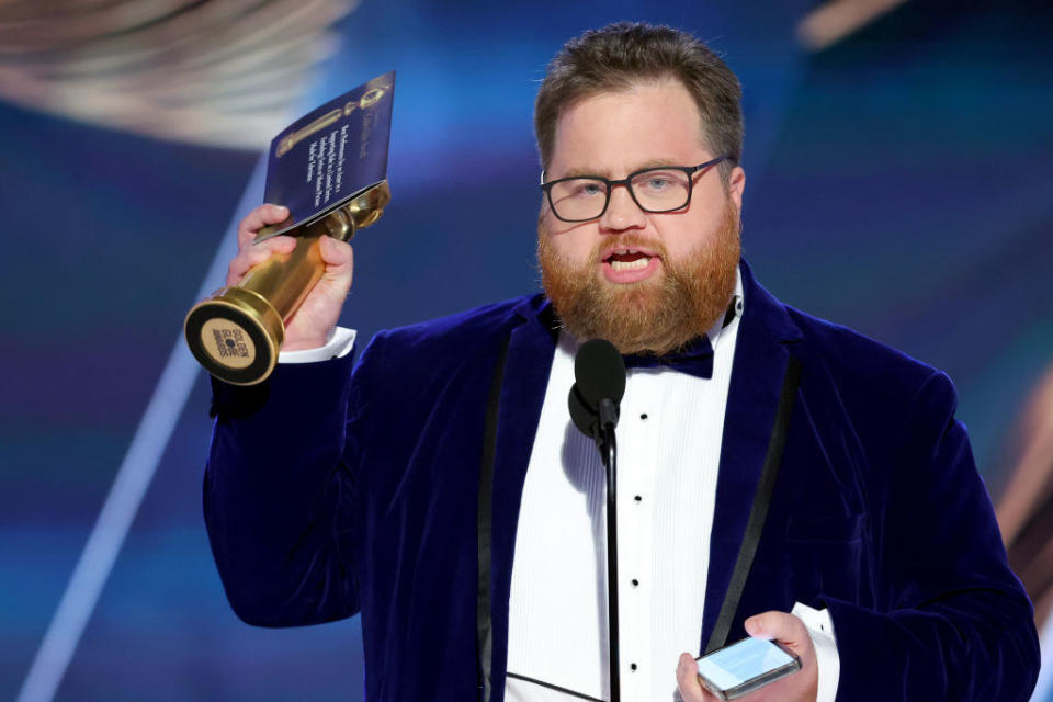 Paul Walter Hauser accepts the Best Performance in a Limited or Anthology Series or Television Film