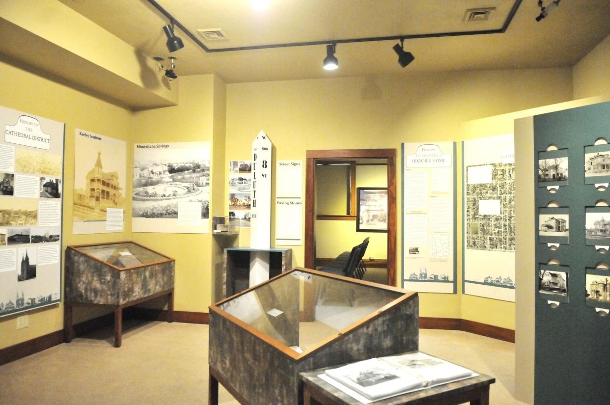 Detials of Sioux Falls' first historic district is portrayed in the exhibit at the Pettigrew Home & Museum.