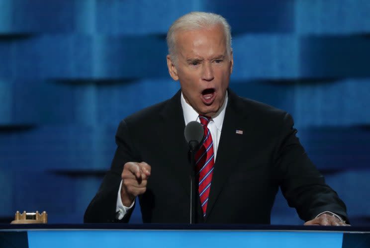 Vice President Joe Biden speaks at the Democratic National Convention on Wednesday. (Photo: Alex Wong/Getty Images)