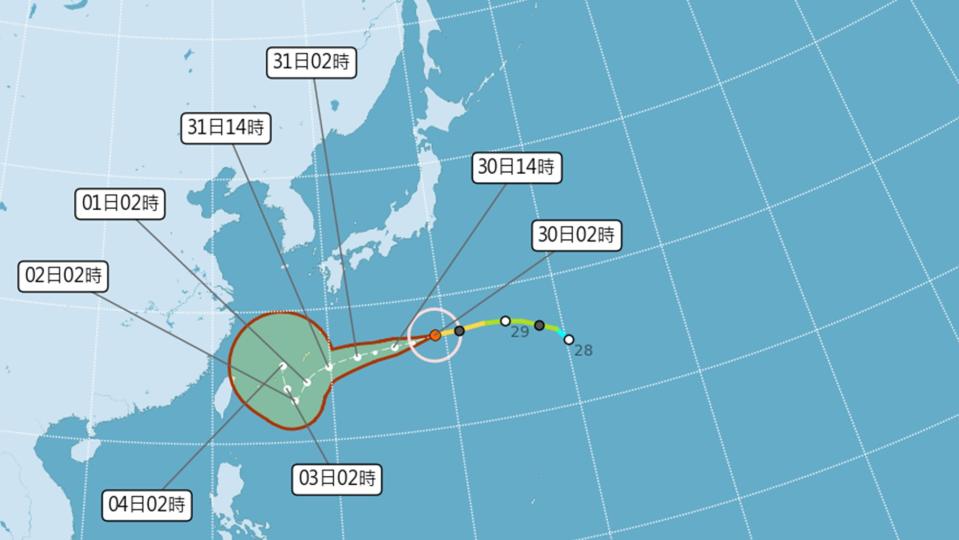 軒嵐諾颱風路徑。（圖／中央氣象局）