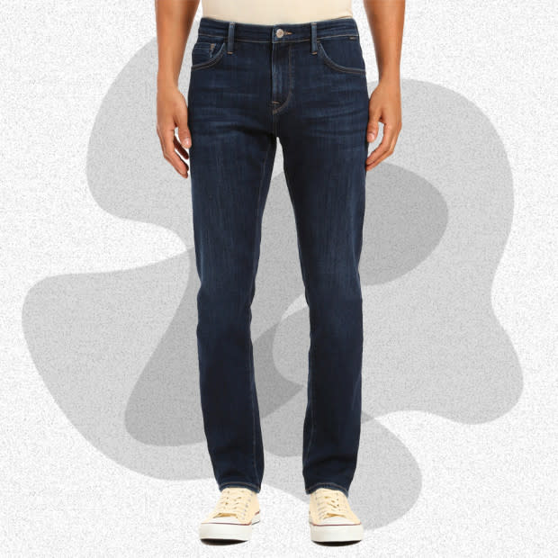 <p>Courtesy of Nordstrom</p><p>The Mavi Marcus Slim Straight Jeans are the best jeans for guys who don’t like to shop. Why? This pair checks all the boxes of “regular jeans” while adding some new, refined features. For example, this particular pair of slim straight jeans is medium-weight with a little bit of stretch but also provides some substance so they don’t feel like leggings. The slim straight fit and dark indigo wash are also very easy to wear both casually and in a more formal setting thanks to its slimming hue and taper around the ankle, respectfully.</p><p>[$128; <a href="https://click.linksynergy.com/deeplink?id=Cb9jYNJMbIo&mid=1237&u1=mj-bestjeansformen-amastracci-073123-update&murl=https%3A%2F%2Fwww.nordstrom.com%2Fs%2Fmavi-marcus-slim-straight-leg-jeans-cobalt-feather-blue%2F7427178%3F" rel="nofollow noopener" target="_blank" data-ylk="slk:nordstrom.com;elm:context_link;itc:0;sec:content-canvas" class="link ">nordstrom.com</a>]</p>