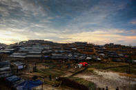 <p>View of newly built makeshift shelters at the Kutupalong Rohingya refugee camp in the Bangladeshi district of Ukhia on September 8, 2017. (Photo: Munir Uz Zaman/AFP/Getty Images) </p>