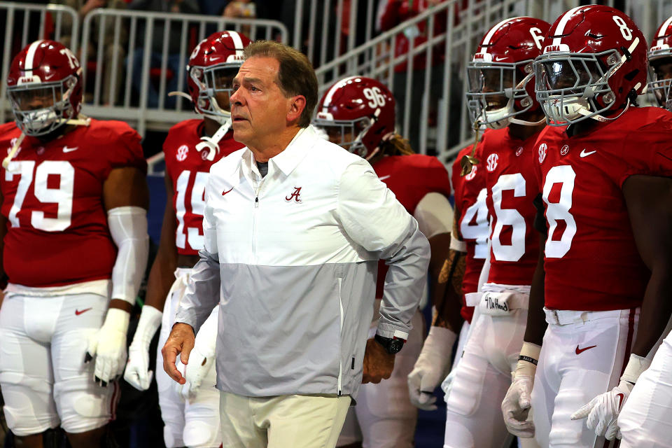 Head Coach Nick Saban of the Alabama Crimson Tide