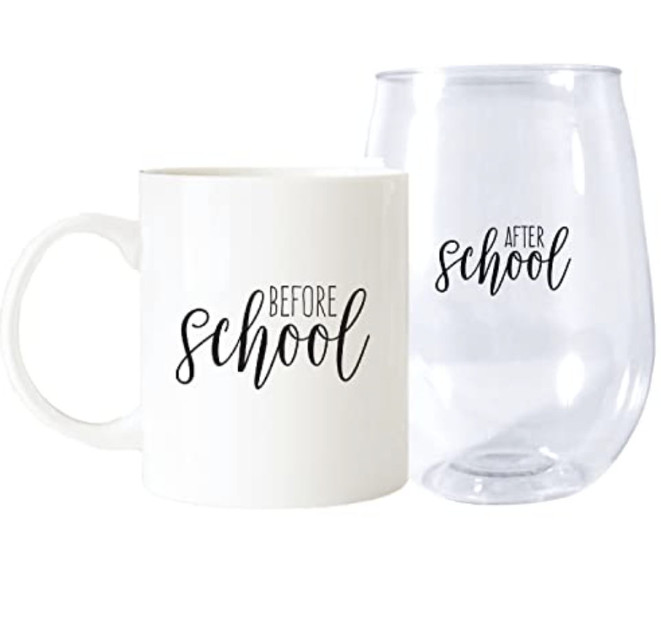 Coffee Mug and Stemless Wine Cup Gift Set