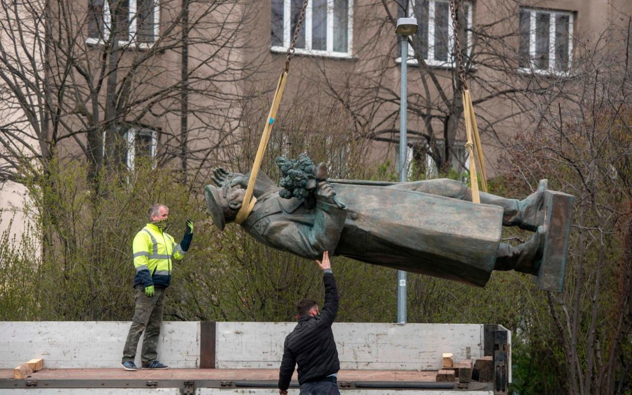 One of the three politicians named in the hoax, Ondrej Kolar, had spearheaded the April removal of a Cold War-era statue dedicated to Soviet general Ivan Konev - AFP