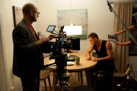 Steven Soderbergh and Channing Tatum on the set of Warner Bros. Pictures' "Magic Mike - 2012