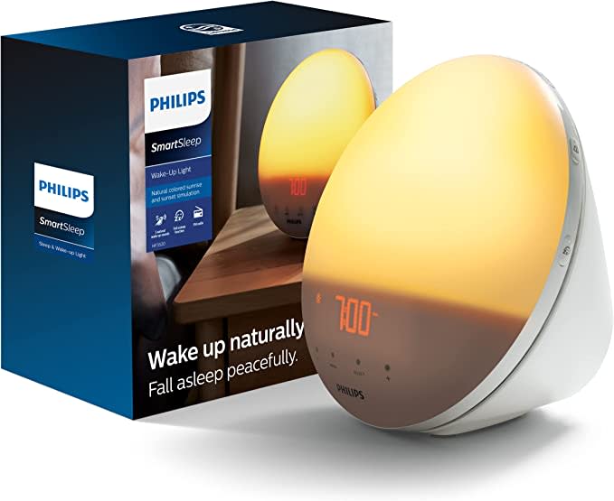 Philips Wake-Up Light Coloured Sunrise Simulation. Image via Amazon.