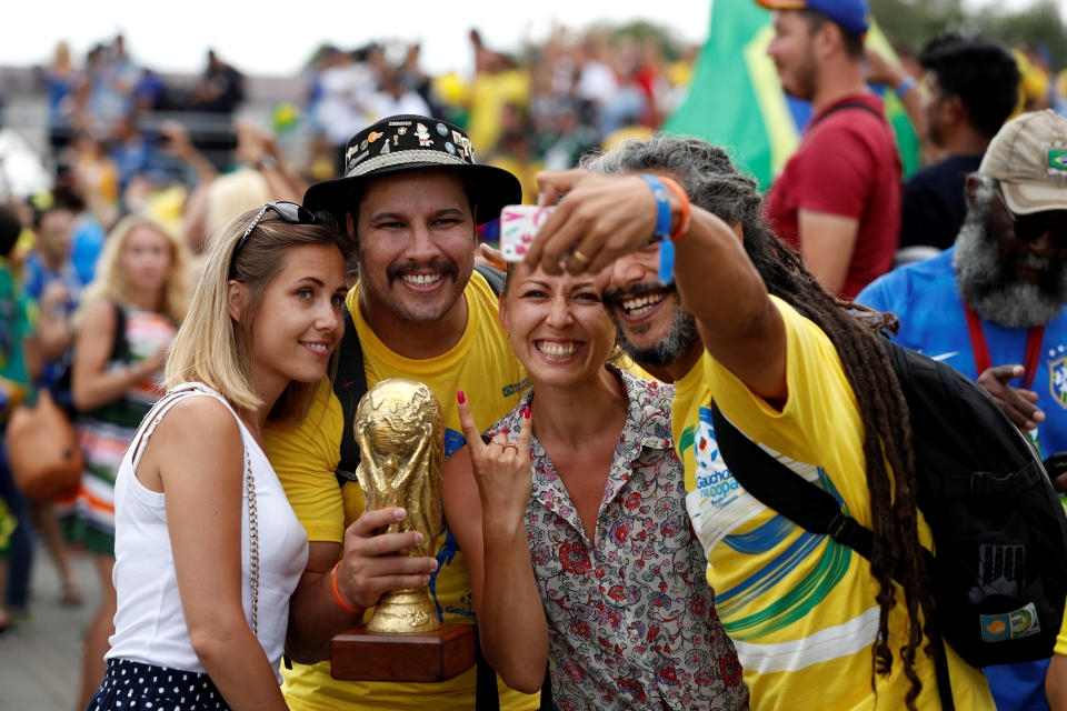 Brazil fans bring colour and noise to whichever city they go to