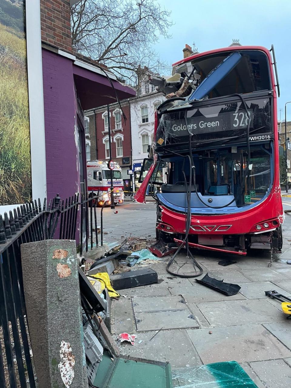 The bus crashed on Old Brompton Road (Josh Rendall)