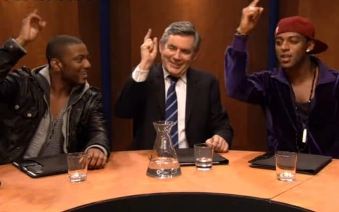 Down with the kids: Gordon Brown fist-bumps with JLS - BBC