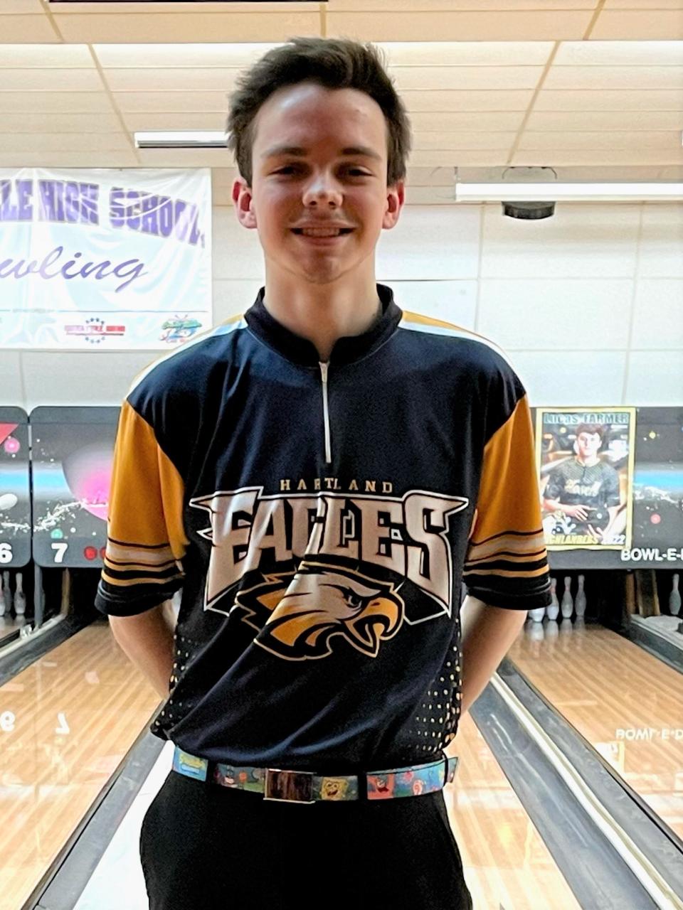 Hartland's Logan Guibord rolled a 300 game at a high school tournament at Richfield Bowl in Flint.