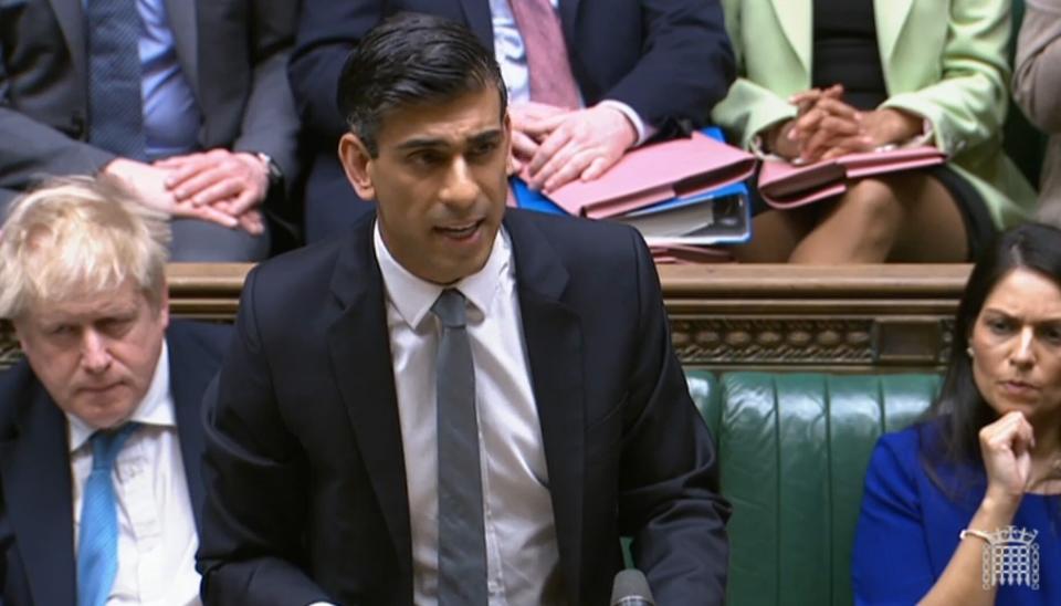 Chancellor of the Exchequer Rishi Sunak delivering his Spring Statement in the House of Commons, London. Picture date: Wednesday March 23, 2022.