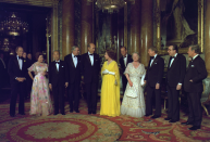 The Queen (6th from left) at a meeting with Jimmy Carter (3rd from right) and other world leaders in 1977. (Reuters)