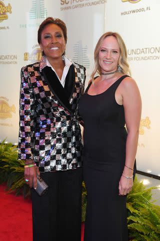 <p>Kevin Mazur/Getty</p> Robin Roberts and Amber Laign in 2019