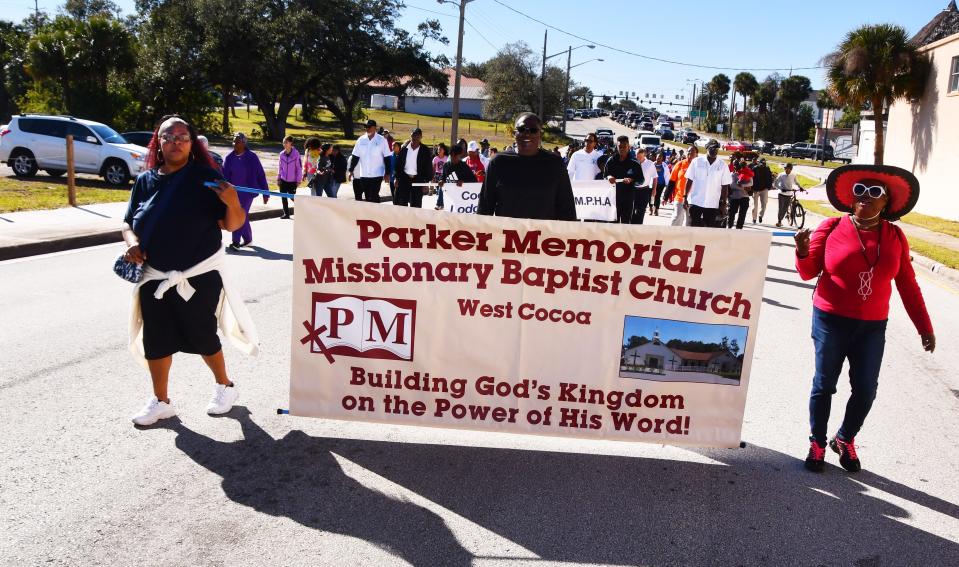 Cocoa ministers will lead a Martin Luther King Jr. Peace March as a tribute to King's stance on non-violence at 2 p.m. today. It starts at Provost Park on Varr Avenue, proceeds north and winds its way back to Riverfront Park. Pictured: The 2023 march.