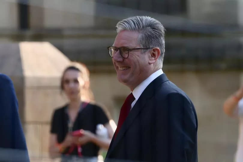 Keir Starmer arrives at Nottingham Trent University's Arkwright Building ahead of the Nottingham BBC election debate