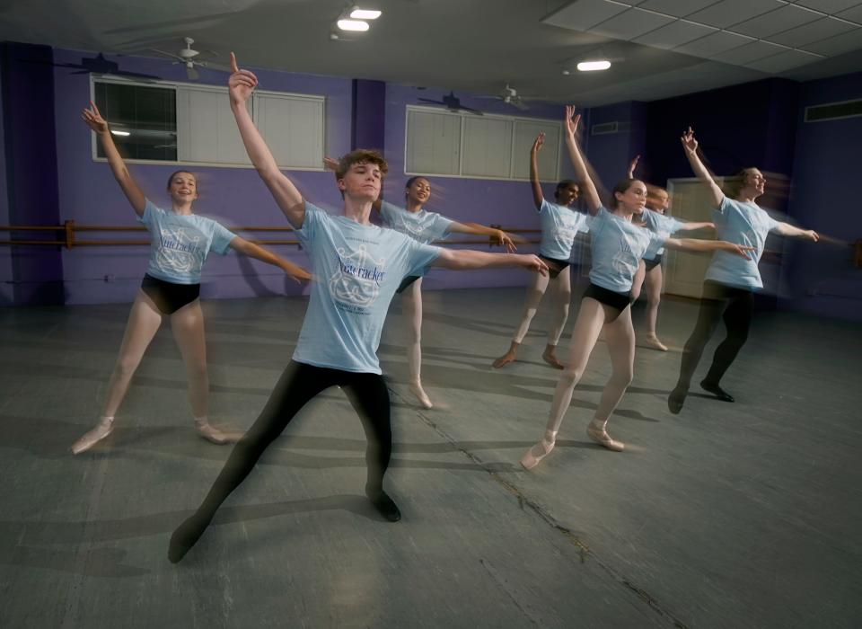 Student dancers rehearse for the Volusia Civic Ballet's production of "The Nutcracker" in Daytona Beach. The beloved annual holiday performance will be presented Saturday and Sunday at Peabody Auditorium.