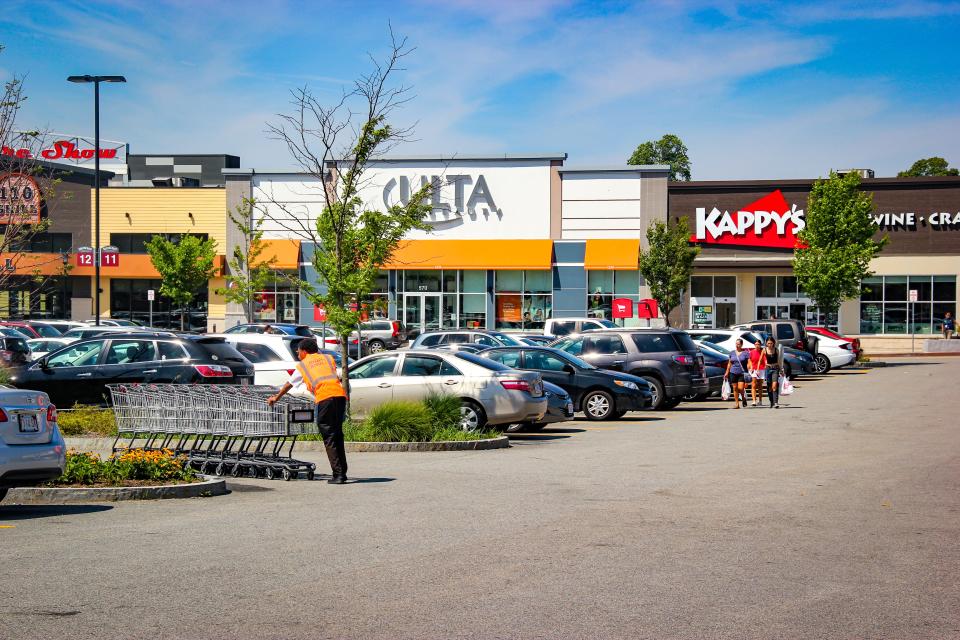 The parking lot at South Coast Marketplace in the South End of Fall River, on July 24, 2022.