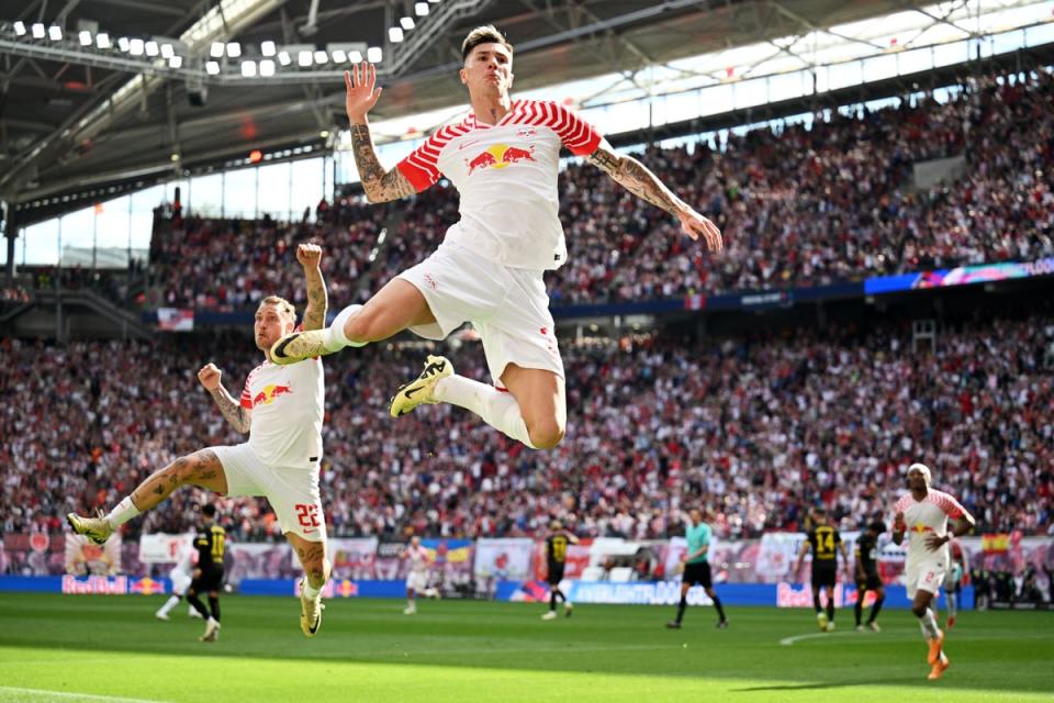 Benjamin Sesko has scored 14 goals in the Bundesliga this season (Getty Images)