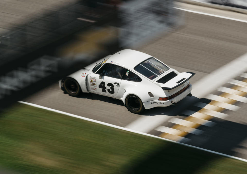 <p>Even the main straight at Road America is uniquely challenging. Drivers approach the start/finish line and flag-stand blind, and must crest a steep uphill section before it comes into view. </p>